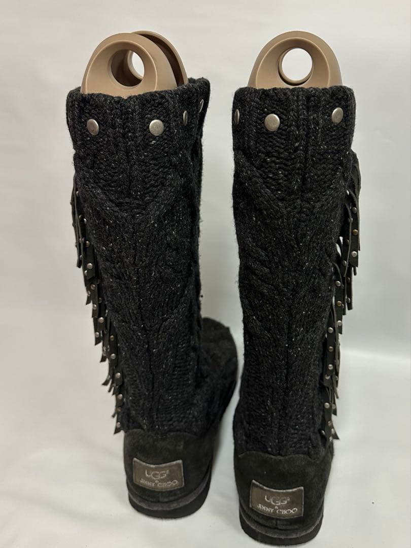 UGG & JIMMY CHOO コラボニットブーツ ブラック　24.0cm