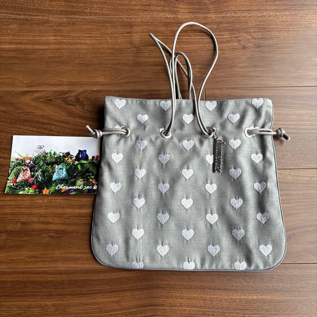 Charmantsac ハート エンブロイダリー巾着バッグ 限定完売品 - メルカリ
