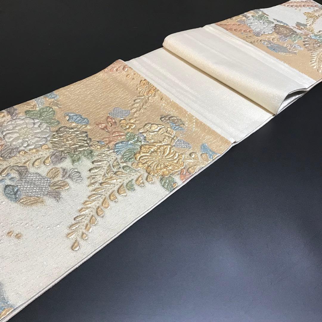 6801］袋帯 美品 辻ヶ花 ふくれ織 金銀糸 六通 正絹 着物 フォーマル