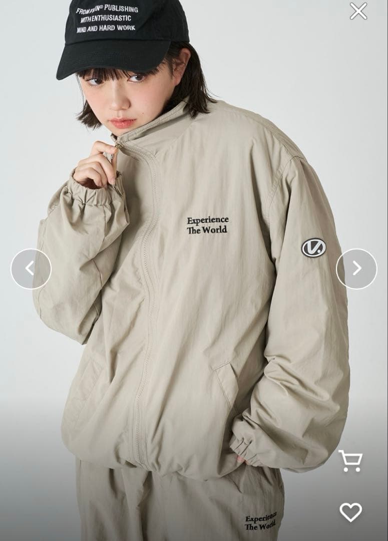 美品 kutir スタンドネックナイロンフリース セットアップ グレー L