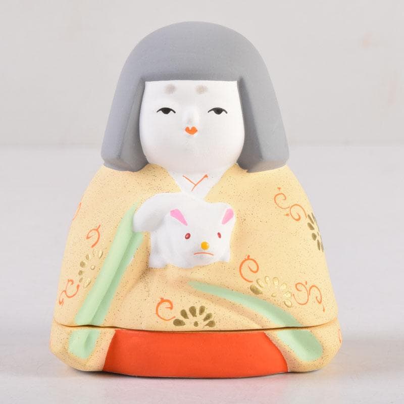 茶道具 京焼 東哉製 色絵 抱兎香合 共箱 V 8461 - erikdjones.com