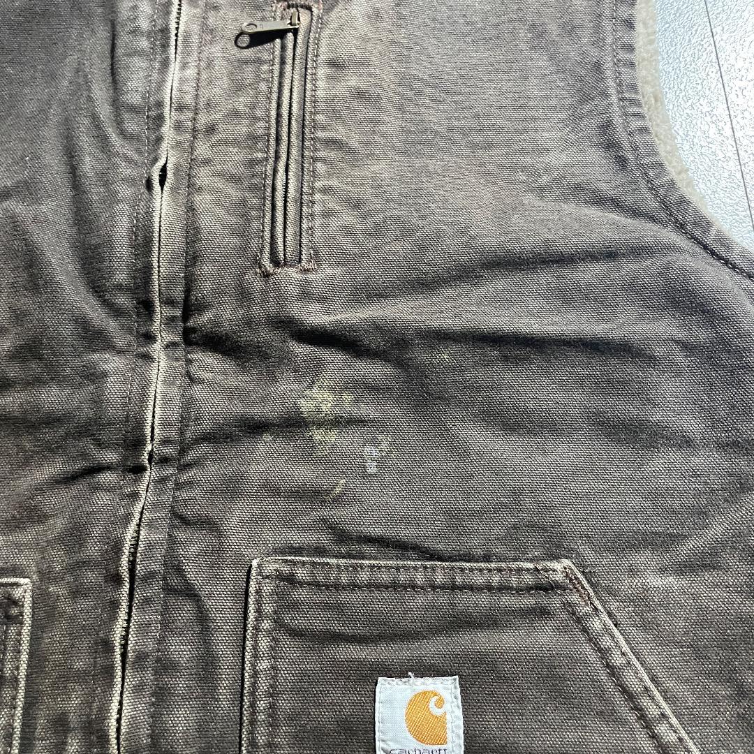 00s メキシコ製USA生地 ブラウン カーハート ベスト ダックMの通販はau