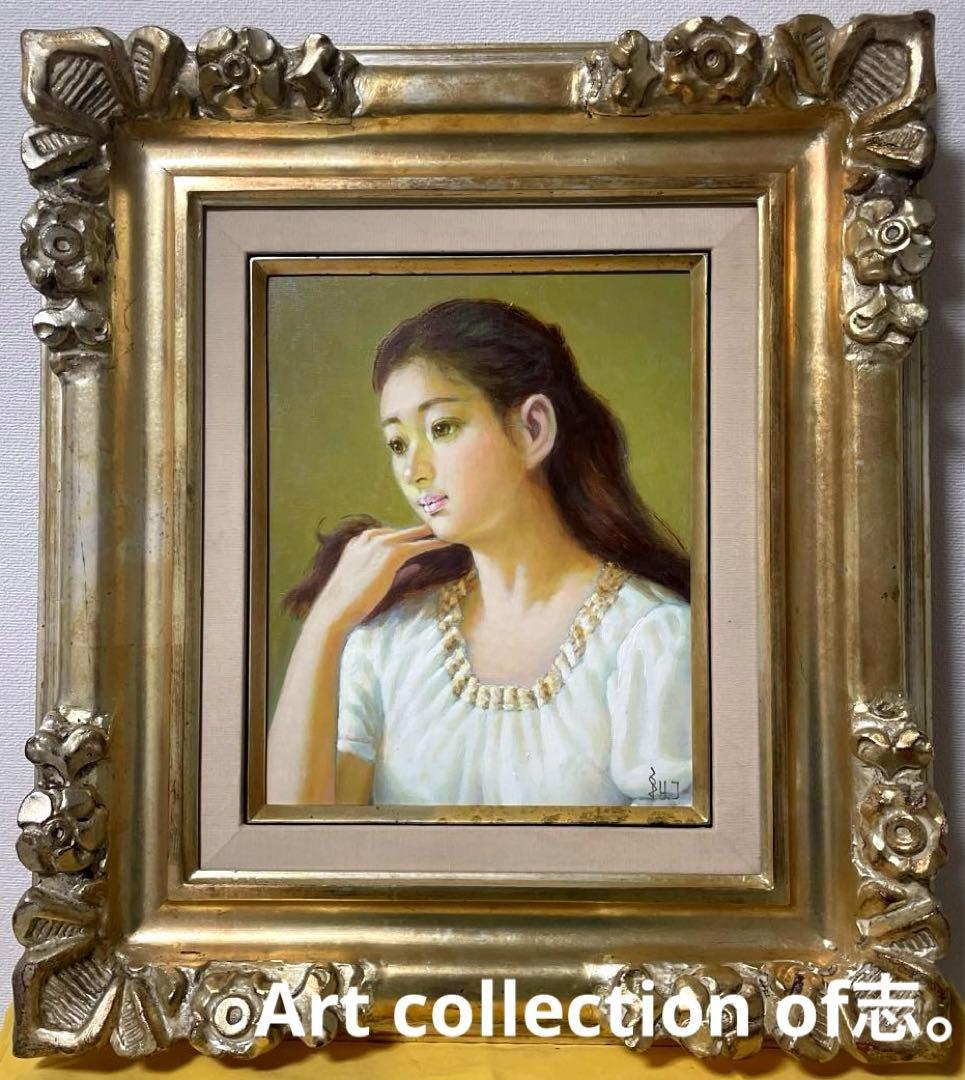 鶴村義美『白いブラウス』油彩 F3 原画 真作保証 1点もの 旧作 - メルカリ