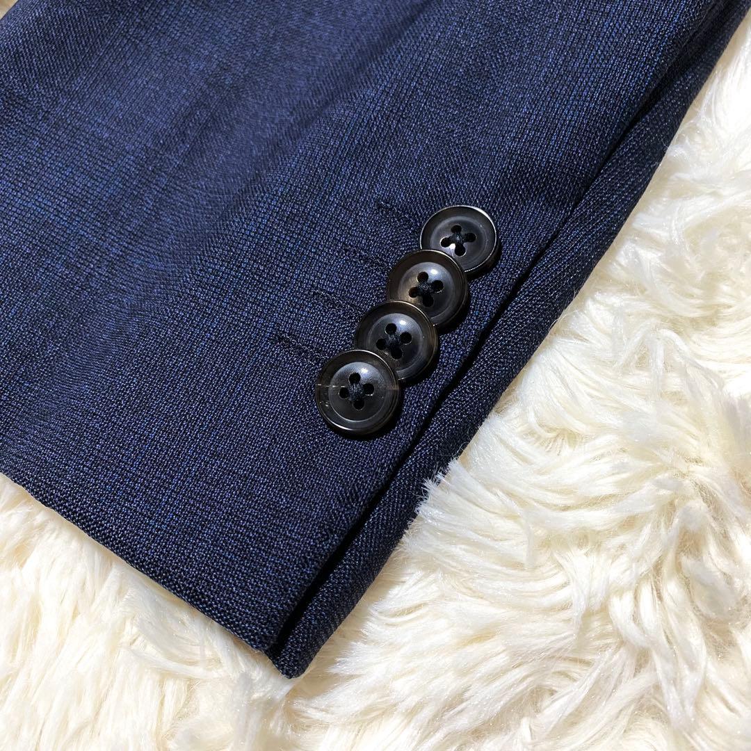 XL】麻布テーラー ロロピアーナ☆ビジネスジャケット☆濃紺 スーパー