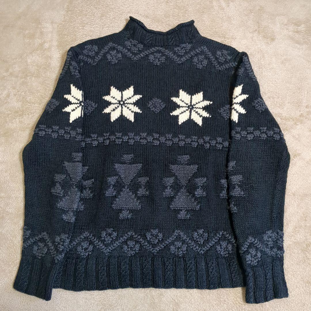 K*2様 90年代 ポロラルフローレン ポロスポーツ ブラック 星条旗ニット