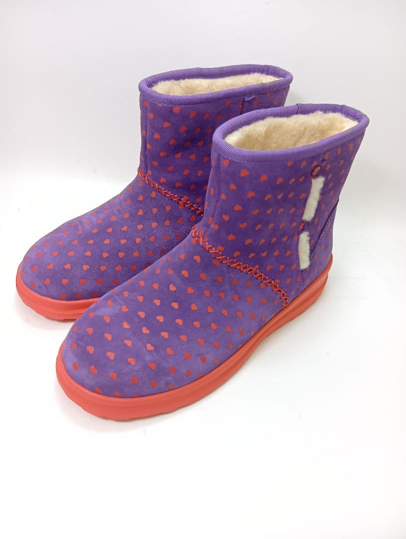 UGG アグ ハート柄 ムートンブーツ パープル 26.5cm