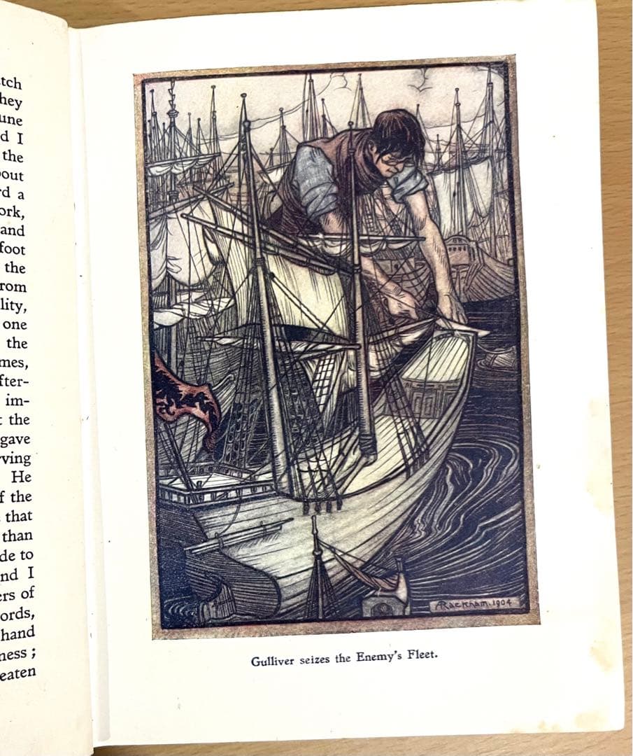No174 貴重 アンティーク洋書 古書 アーサー·ラッカム ガリバー旅行記