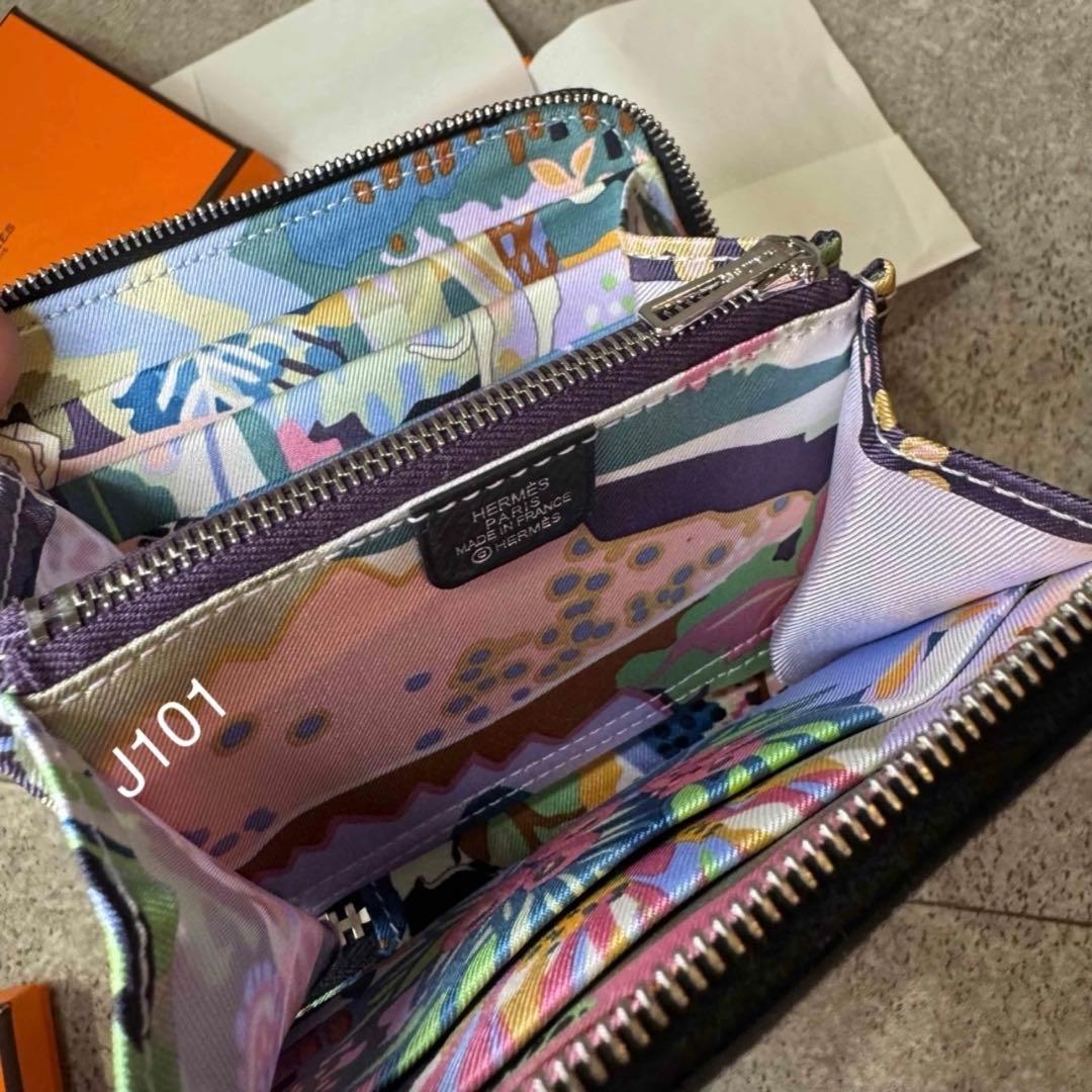 エルメス シルクインコンパクト 財布 ブラック ノアール - メルカリ