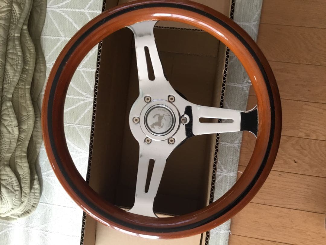 ウッド 3本スポーク ステアリング ホイール 33パイ 旧車 ハンドル