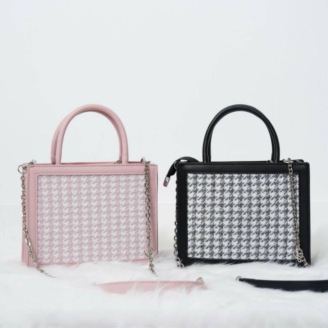 バッグ | Lumignon ルミニョン Lumignon houndstooth 2way bagレッド