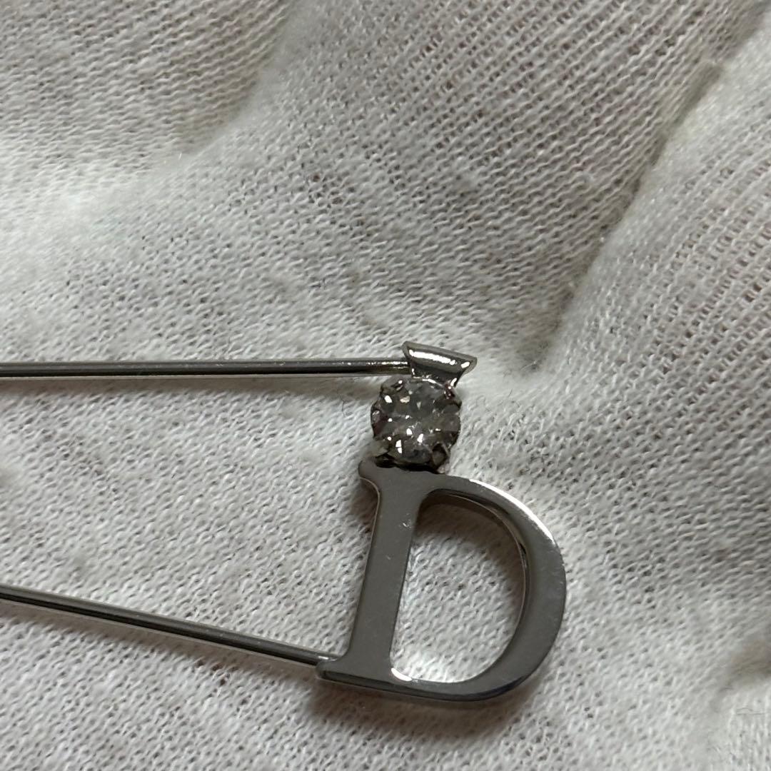 未使用級］現行 ディオール CD ICON ブローチ 安全ピン クリスタル