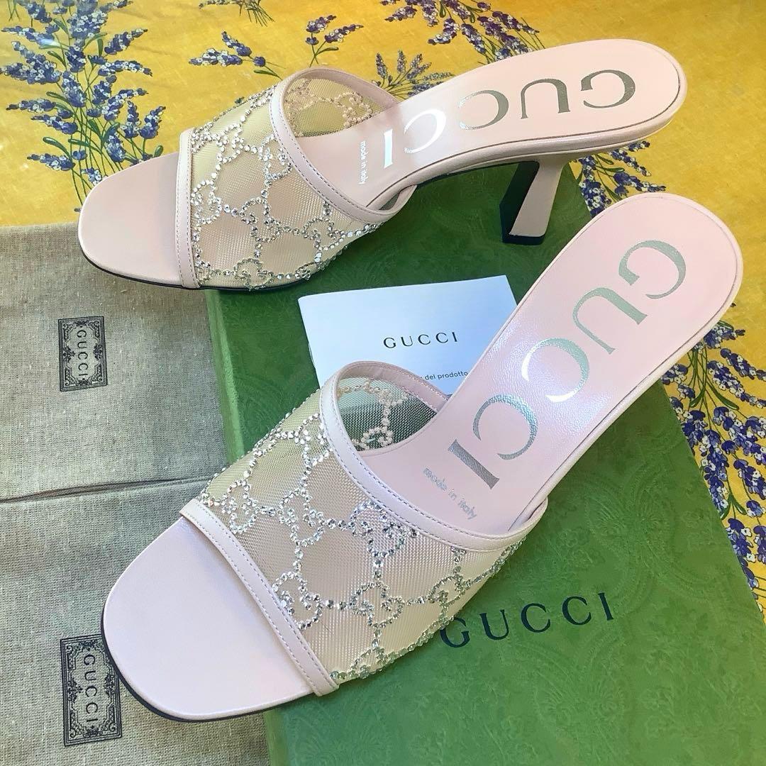 新品! グッチ ダイヤモンドカットクリスタルビジュー GGマーク