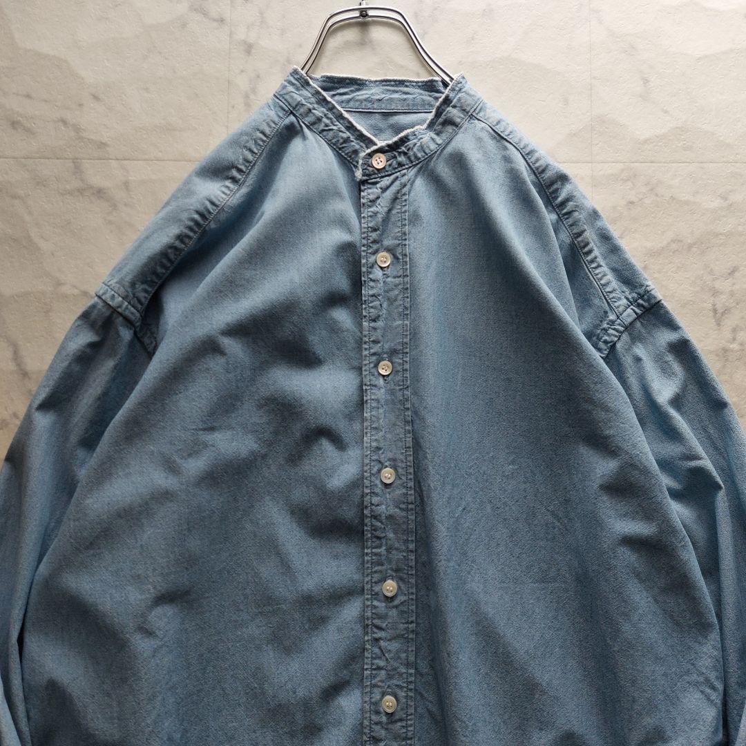 フレームワーク バンドカラー シャンブレーシャツ F ダンガリーの通販