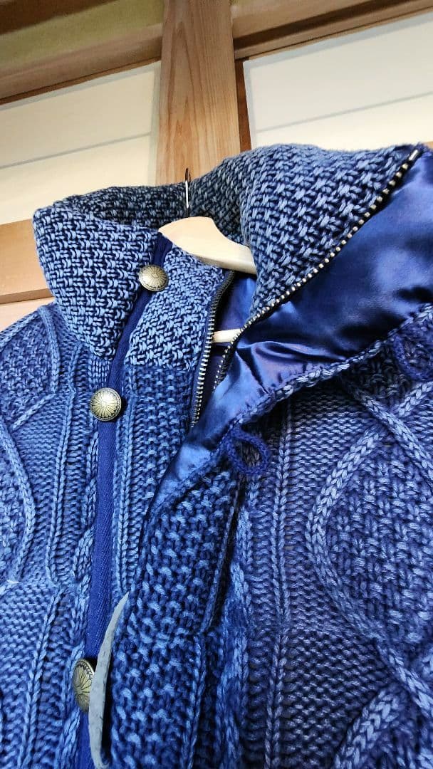 公式 ストアファッション - インデイゴニットダウン ユーズド加工