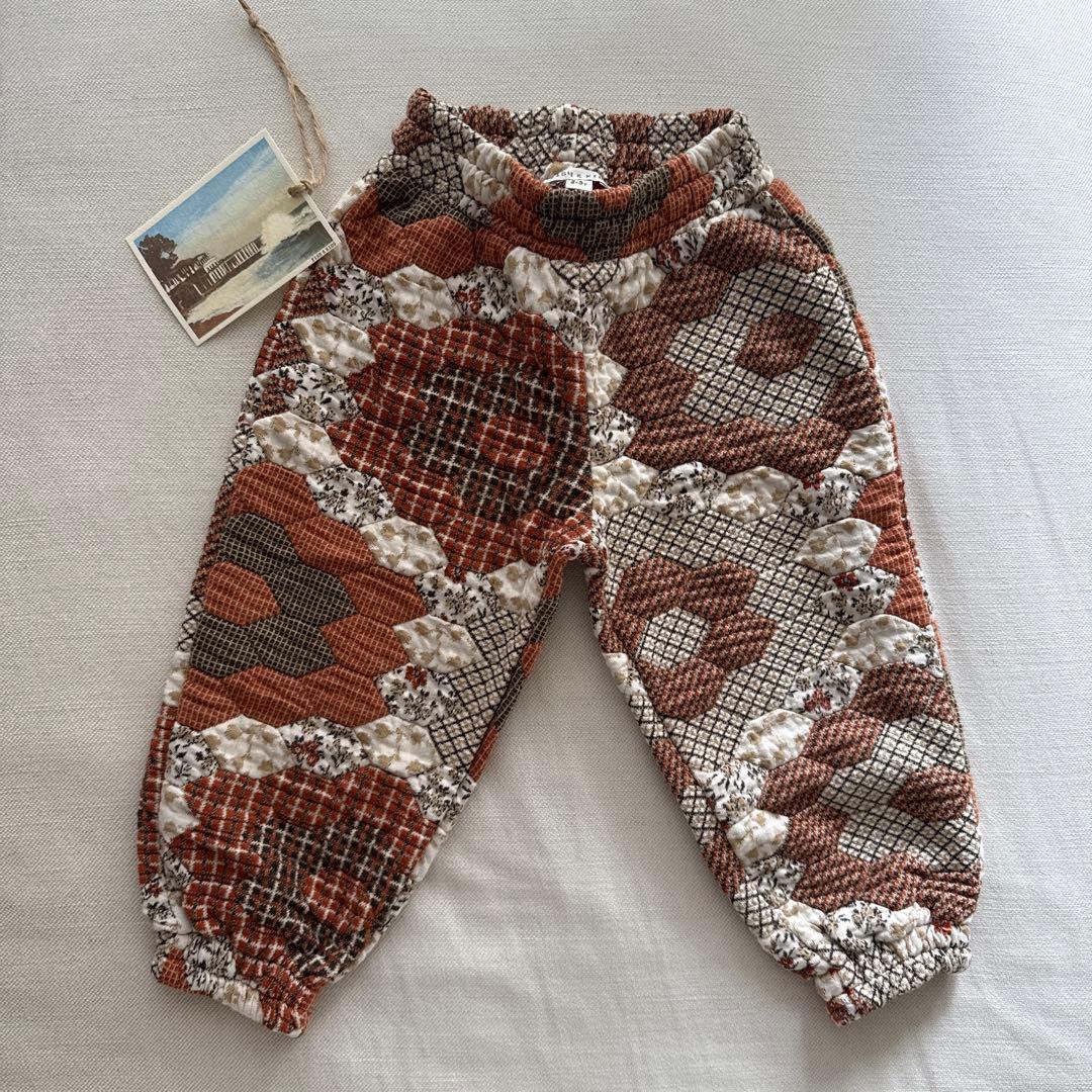 fish and kids パッチワークジャガードパンツ FISH&KIDS】【40%OFF】DENIM PATCHWORK PANTS DENIM パンツ 2-3y,4-5y