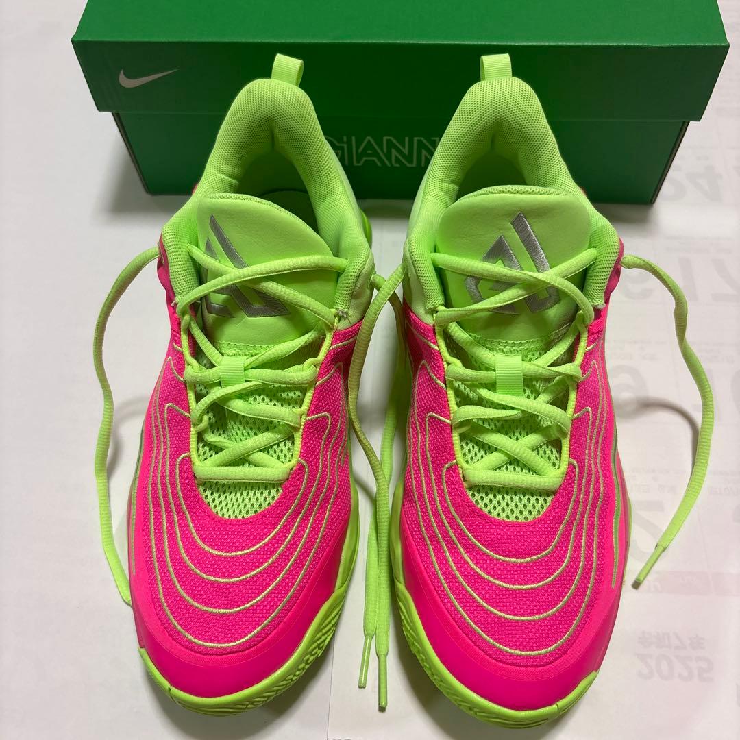 Nike バスケットボールシューズ ピンク/グリーン ヤニス 24cm - メルカリ