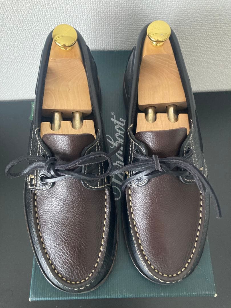 PARABOOT：BARTH SPORT デッキシューズ ブラック×ブラウン 7 Paraboot