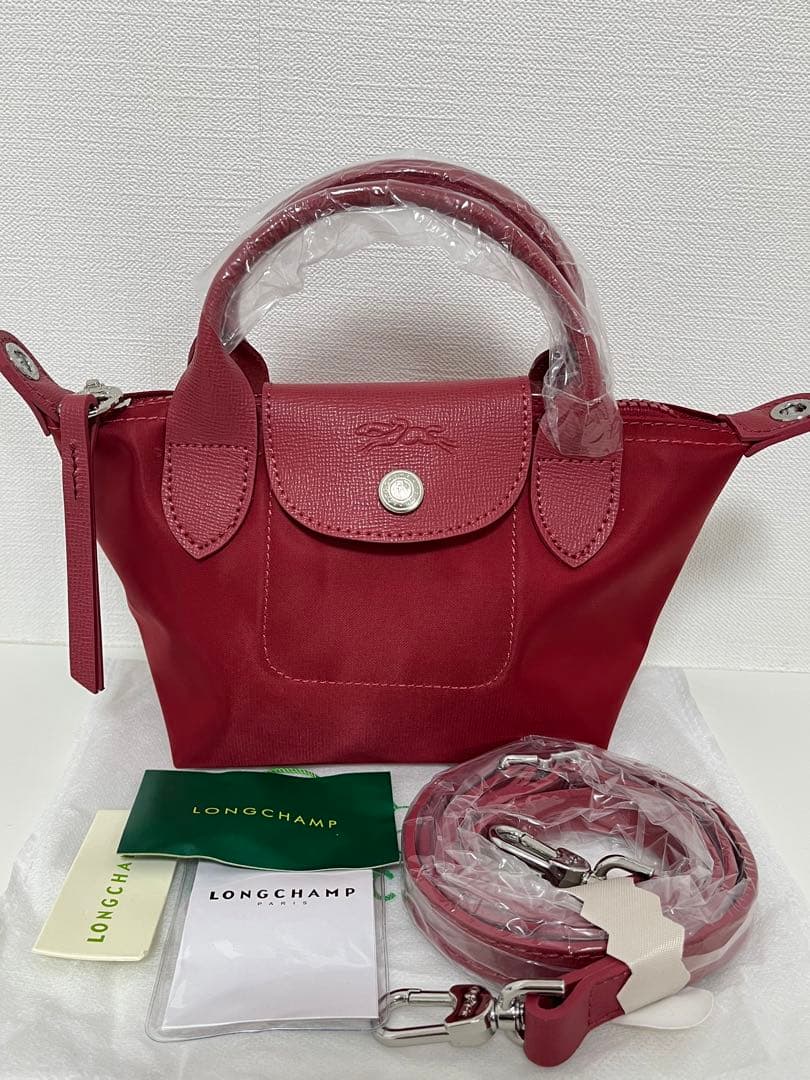 ロンシャン ル プリアージュ ネオ 2wayバッグ ショルダーバッグ XS 赤