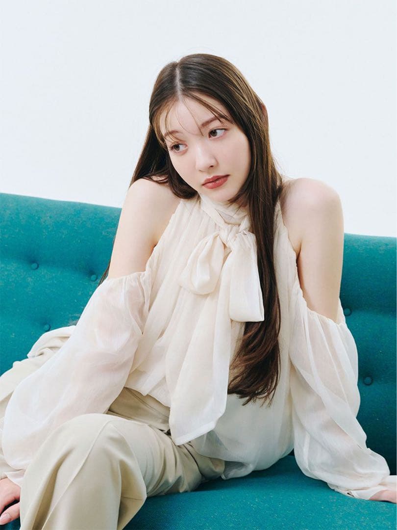 LILYBROUN リリーブラウン ドレープボウタイシフォンブラウス アイボリー WEB限定カラー】ドレープボウタイシフォンブラウス(シャツ・ブラウス