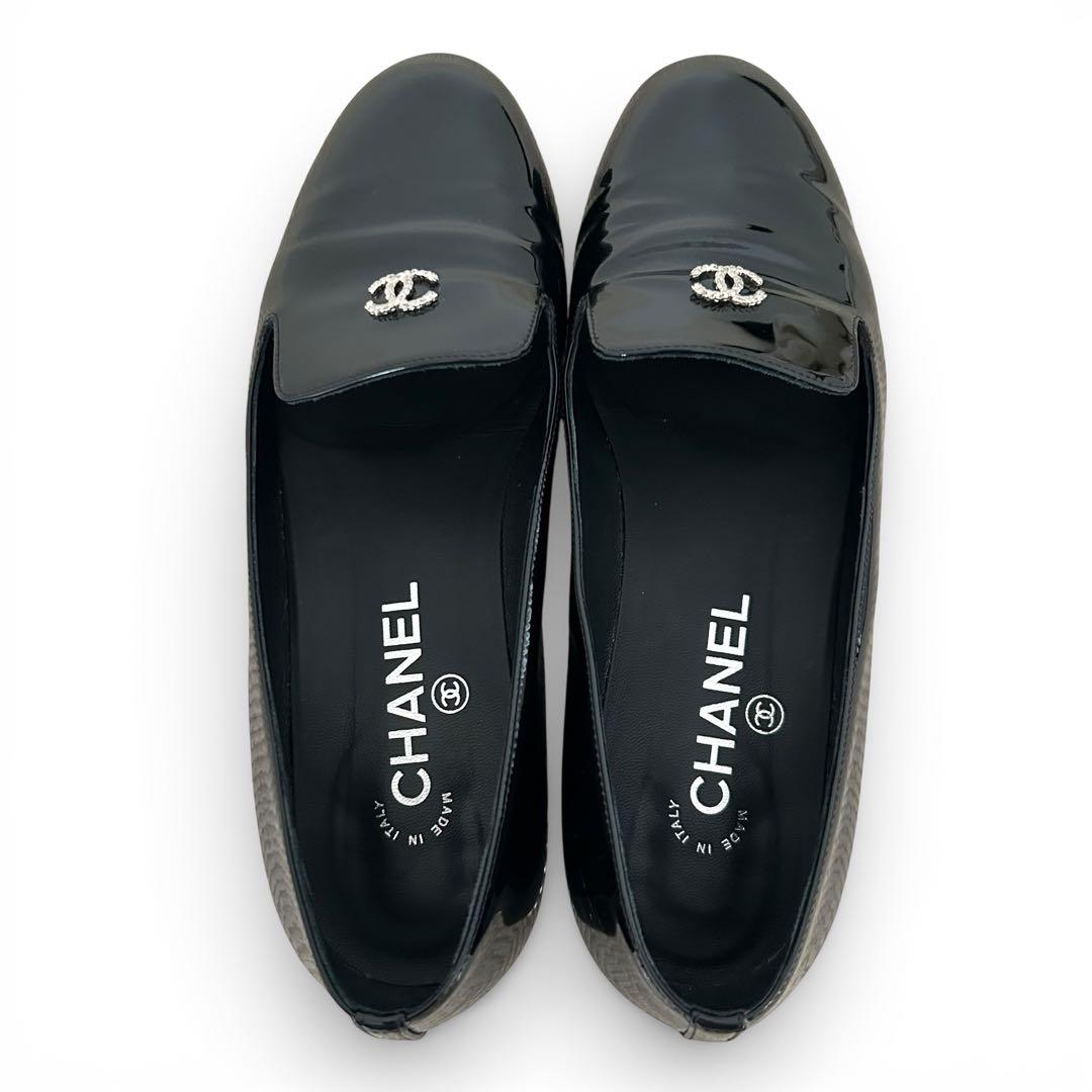 美品 シャネル　オペラシューズ　ローファ フラットシューズ 24.5cm
