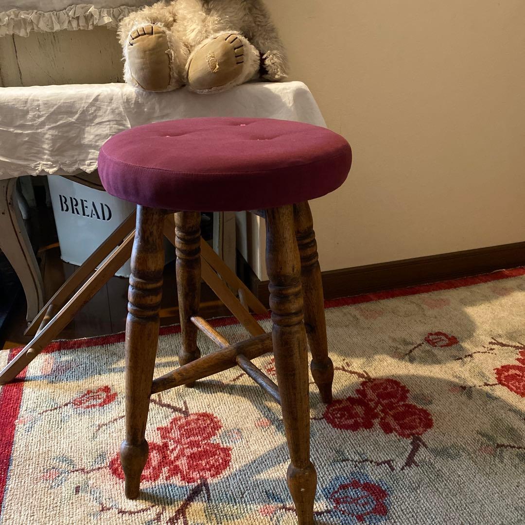 アンティークスツール　アンティーク樹木使用 アンティーク風スツール ダメージ加工 椅子（チェアー）・スツール