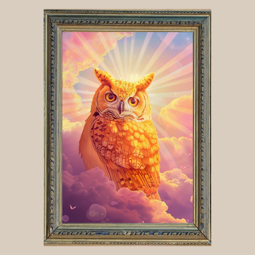 幸福繁栄✨梟 （ふくろう）✨No.23【開運•風水•絵画風•ヒーリング