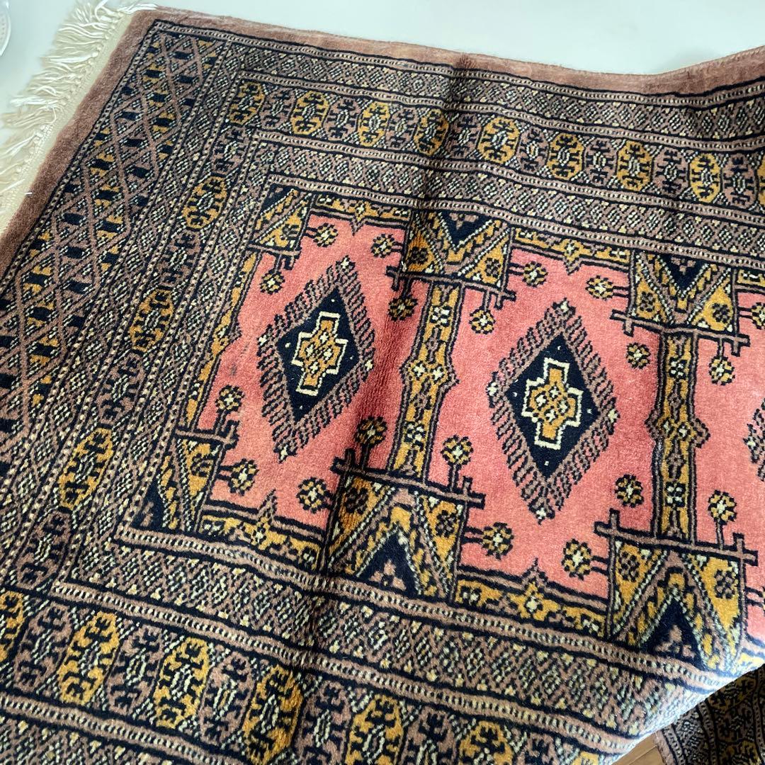 ヴィンテージラグ　マット　美品 サヤンサヤン おしゃれ アンティーク ペルシャ 柄 90×140 約1畳