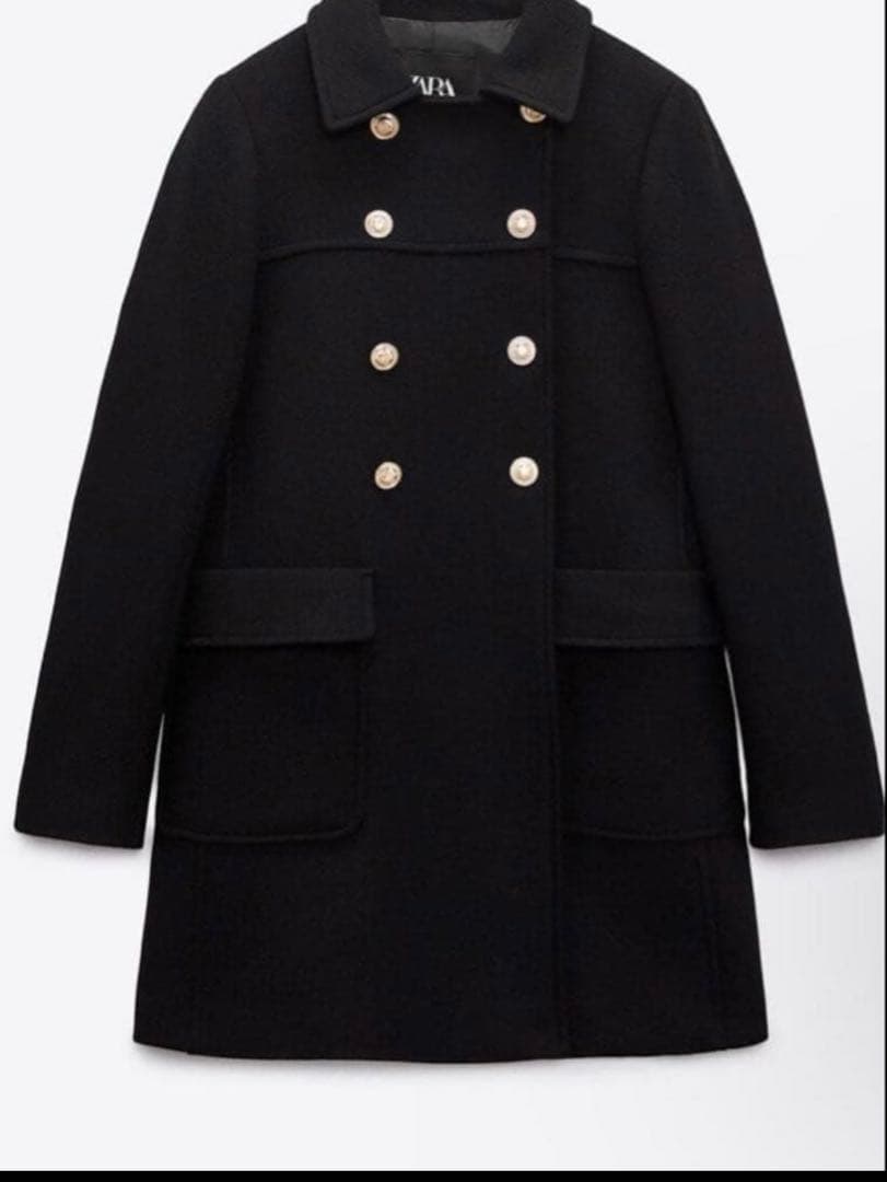 ZARA ウールブレンド60'S コート XS ブラック - メルカリ