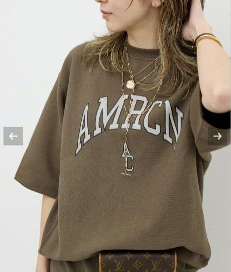 AMERICANA/アメリカーナ】 HALF SLEEVE SWEAT