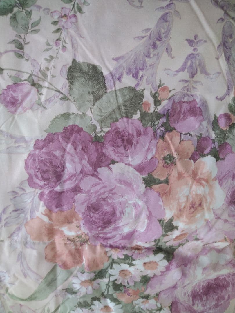 【特価】羽毛掛けふとん　シングル　ピンク　花柄　1.0kg 日本製