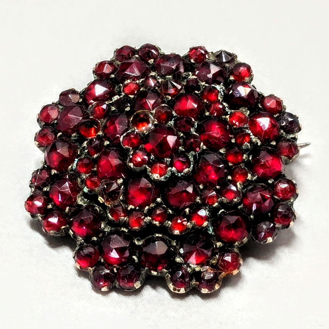 欧州アンティーク フランスより　ボヘミアン ガーネットブローチ ボヘミアンガーネット ブローチアンティークアクセサリーの通販なら