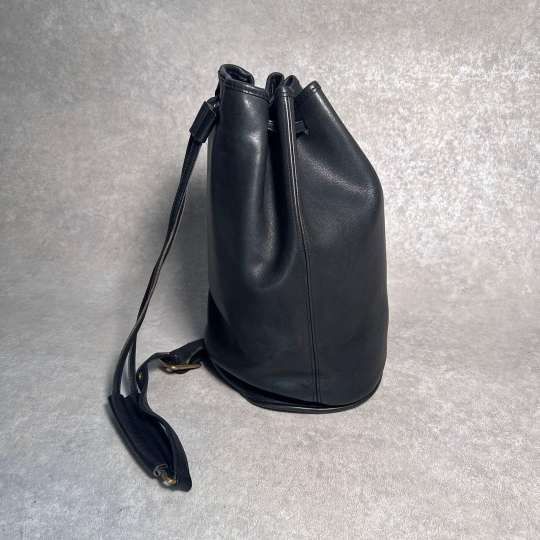 美品】オールドコーチ 巾着ショルダーバッグ ブラック 9929 西口修平氏