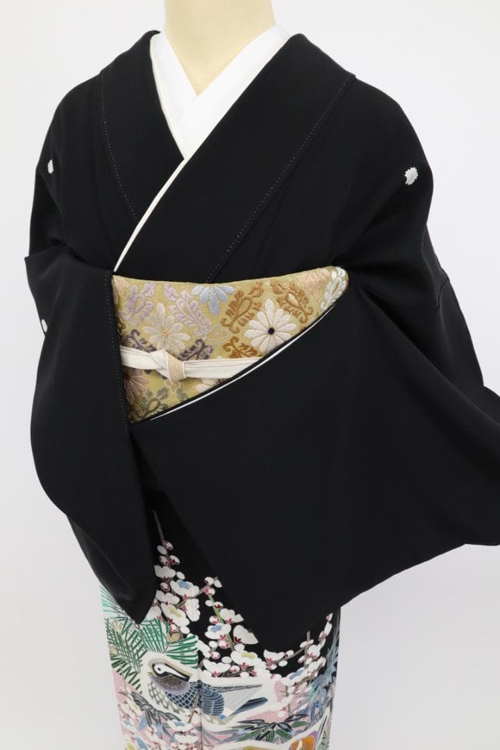 《ひろ★裄直し＋紋の入れ替＋黒留袖羽田登喜男松竹梅におしどりDB12-1》