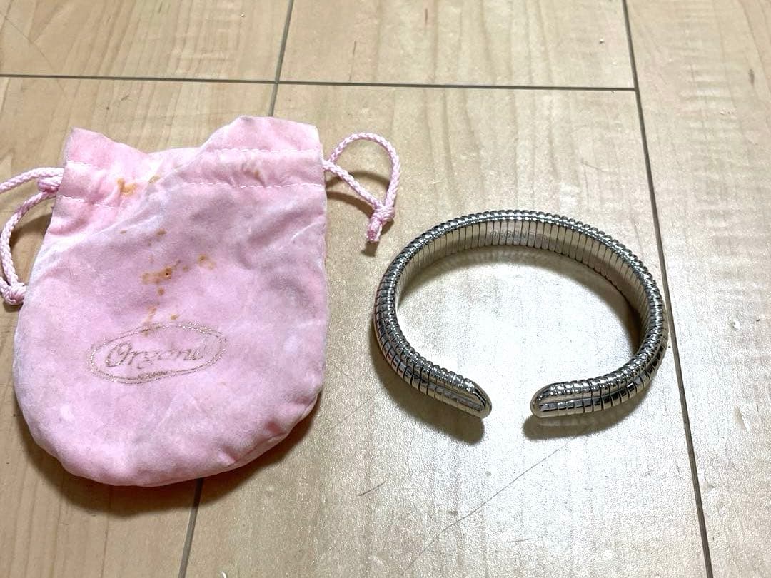 美品 orgone オルゴンリング バングル ブレスレット シルバー系 施術用