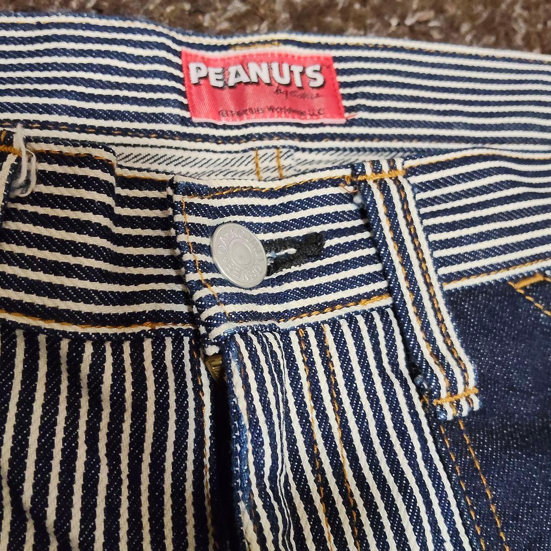 スヌーピー 児島ジーンズ 岡山デニム ヒッコリー デニムパンツ