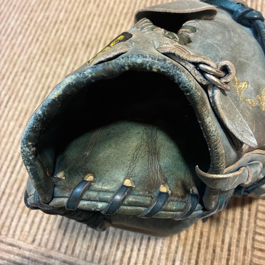 即戦力 ミズノ 野球 硬式 ピッチャーグローブ ブルー 男性使用 1/18取