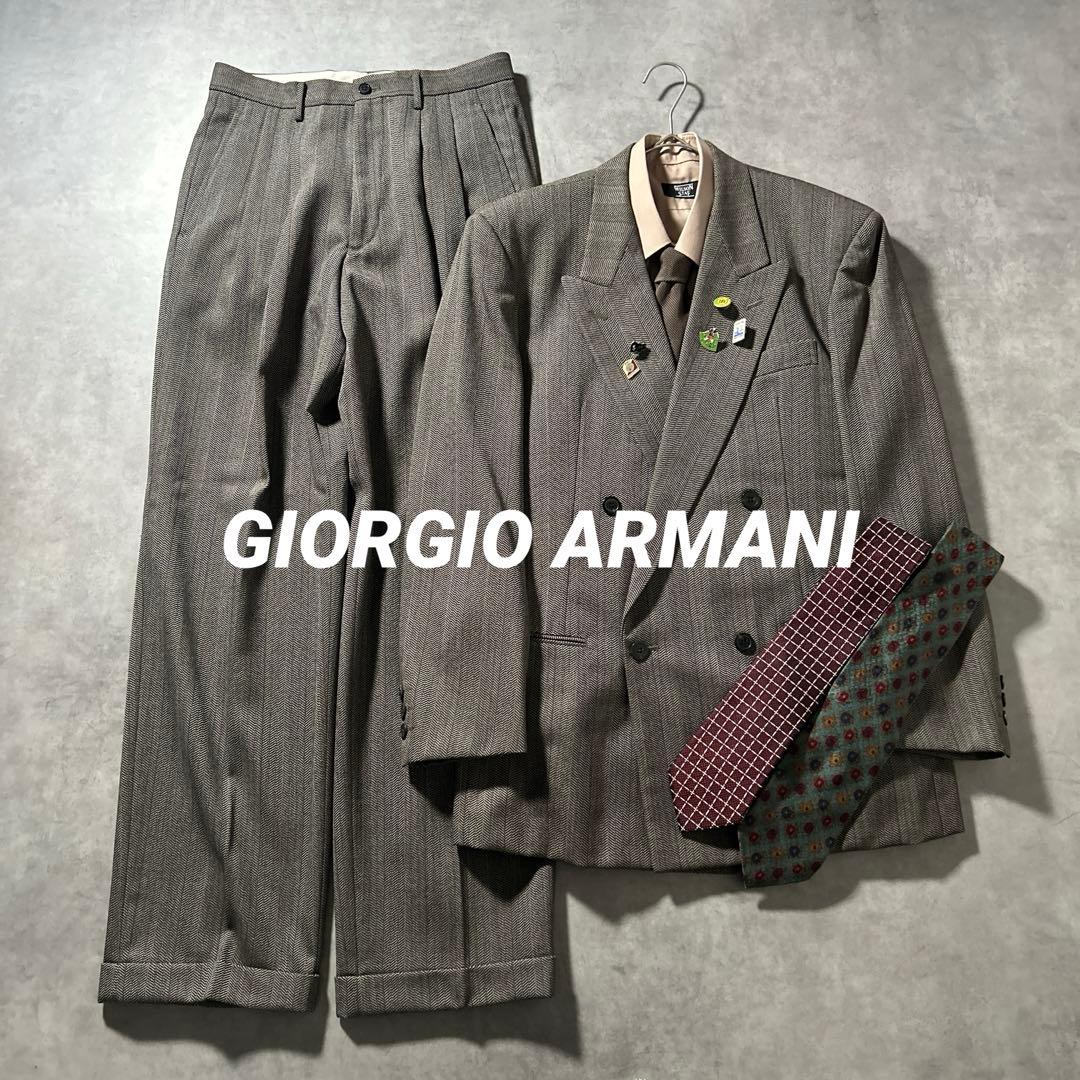 NA）ヴィンテージ ダブル セットアップ ピンバッジ×ARMANI ネクタイ