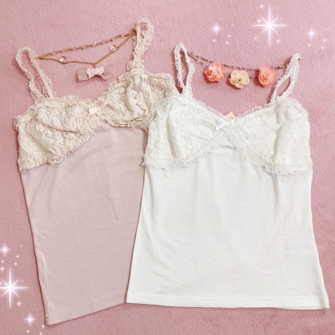 ☆リズリサLIZLISA☆チャーム付きインナーキャミソール2枚セット☆新品