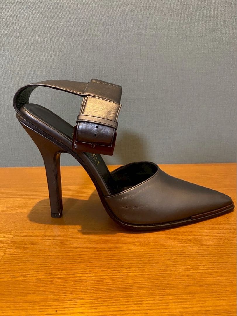 GUCCI グッチ アンクルストラップ ミュール パンプス ピンヒール