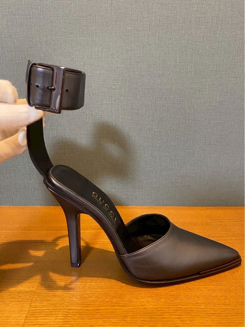 GUCCI グッチ アンクルストラップ ミュール パンプス ピンヒール