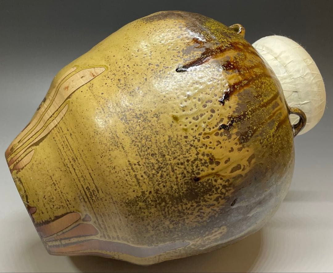 石田陶春 丹波 茶壺 飴釉 飾壺 茶道具 共箱 栞等 LW573 - メルカリ