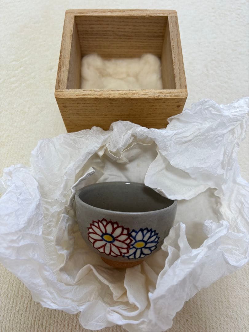 永楽善五郎 乾山菊酒盃 共箱 色絵 清水焼 京焼 千家十職 酒