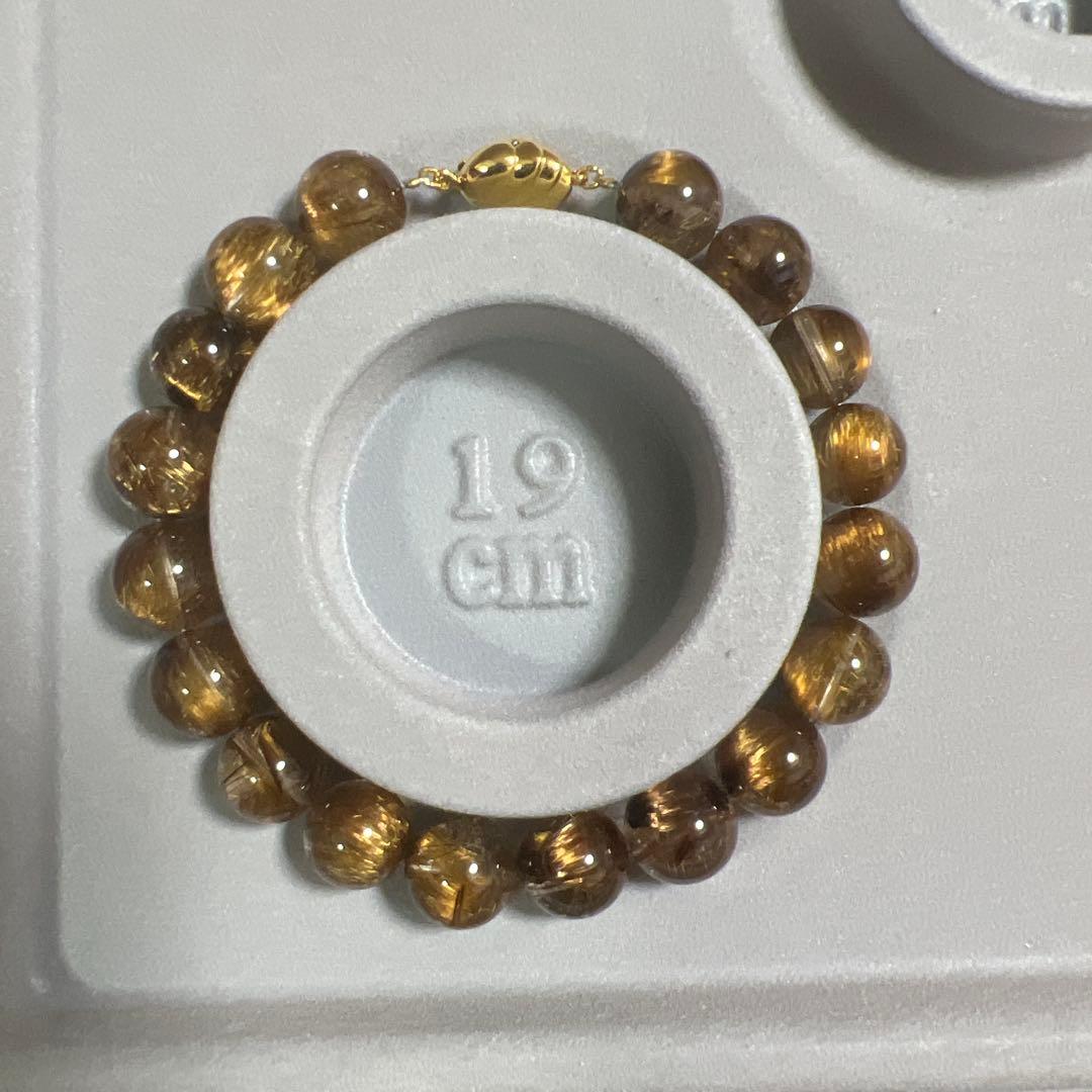 【新品】天然石タイガータイタンルチルブレスレット 19cm⭐︎最強金運 楽天市場】金運上昇 10mm 19cm 金針ルチルクォーツ タイガーアイ