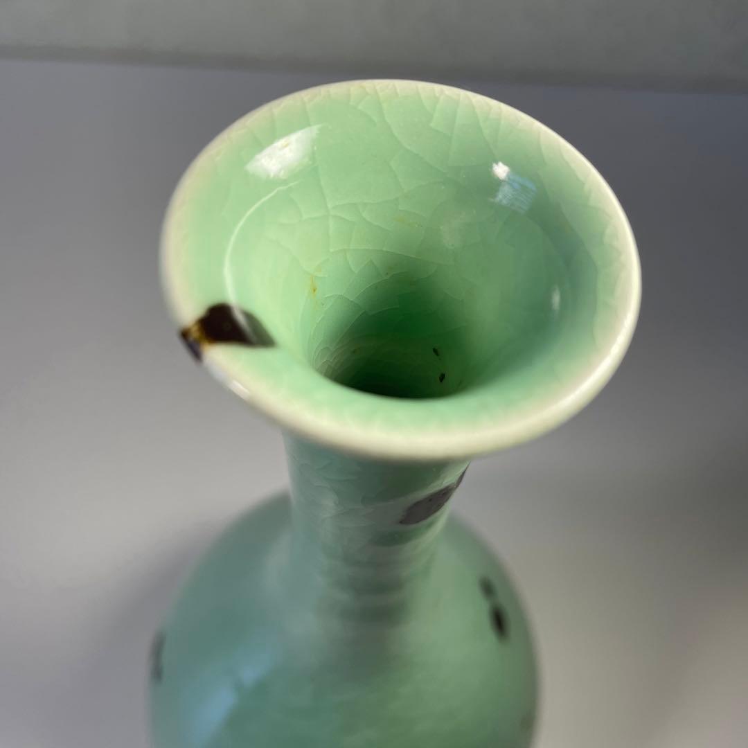 たち吉 飛青磁 花瓶 花器 フラワーベース 共箱付き - メルカリ