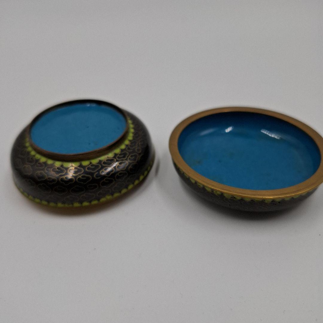 印合 七宝焼 景泰藍 中国 古物 骨董 印泥 朱肉ケース 小物いれ - メルカリ