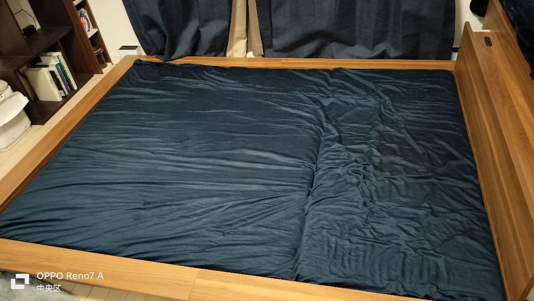 値下げ交渉OKーダークブラウン ダブルベッドフレーム - メルカリ