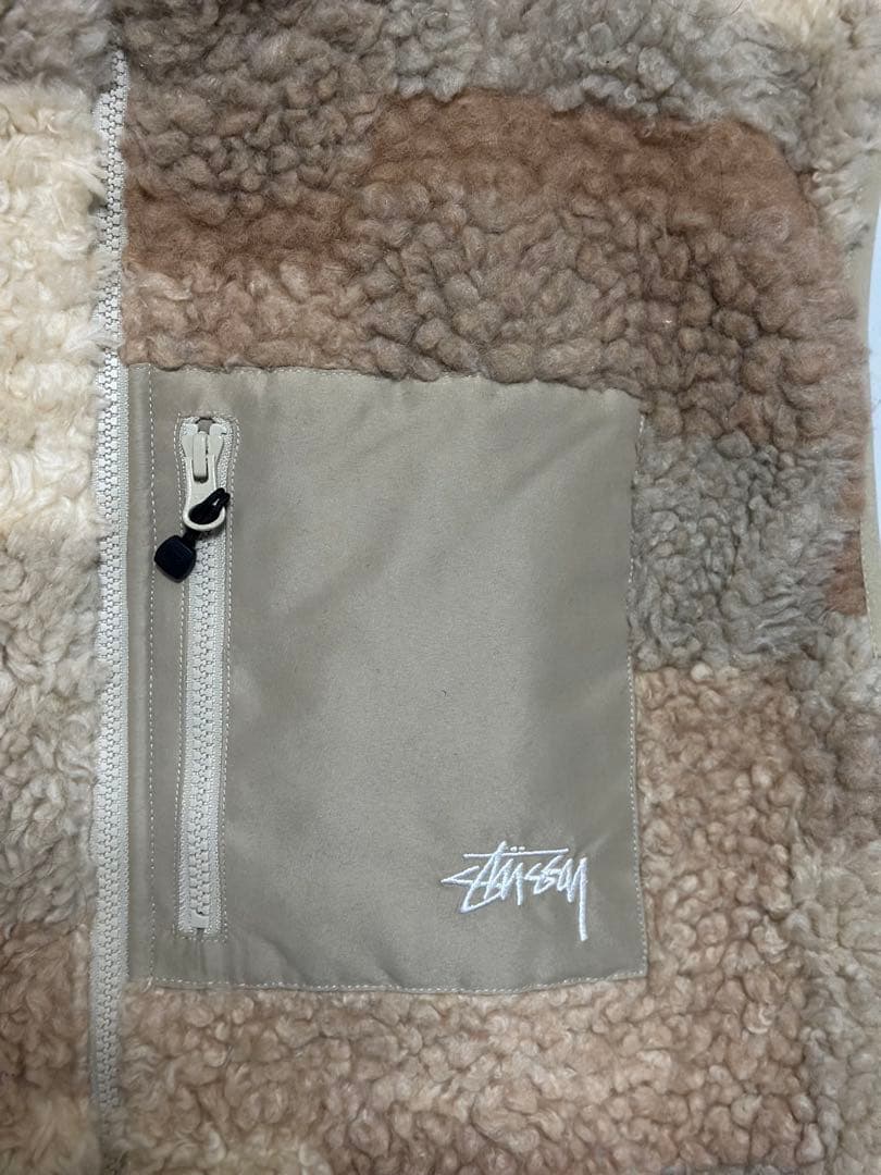 STUSSY ステューシー カラーブロック リバーシブル ベスト ボア