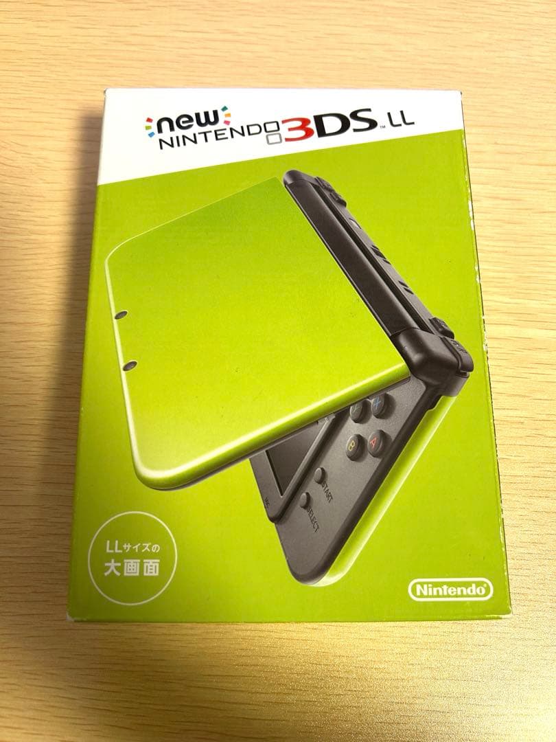 Newニンテンドー3DS LL ライム×ブラック 動作確認済 初期化済 説明書