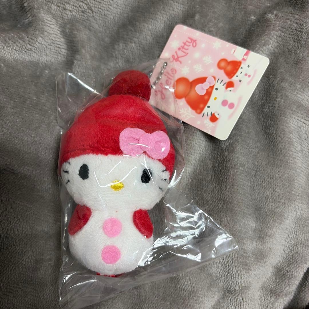 【新品未開封】ハローキティ 雪だるま ニット帽キティぬいぐるみ　マスコット　レア 2437649070.jpg?1732372963