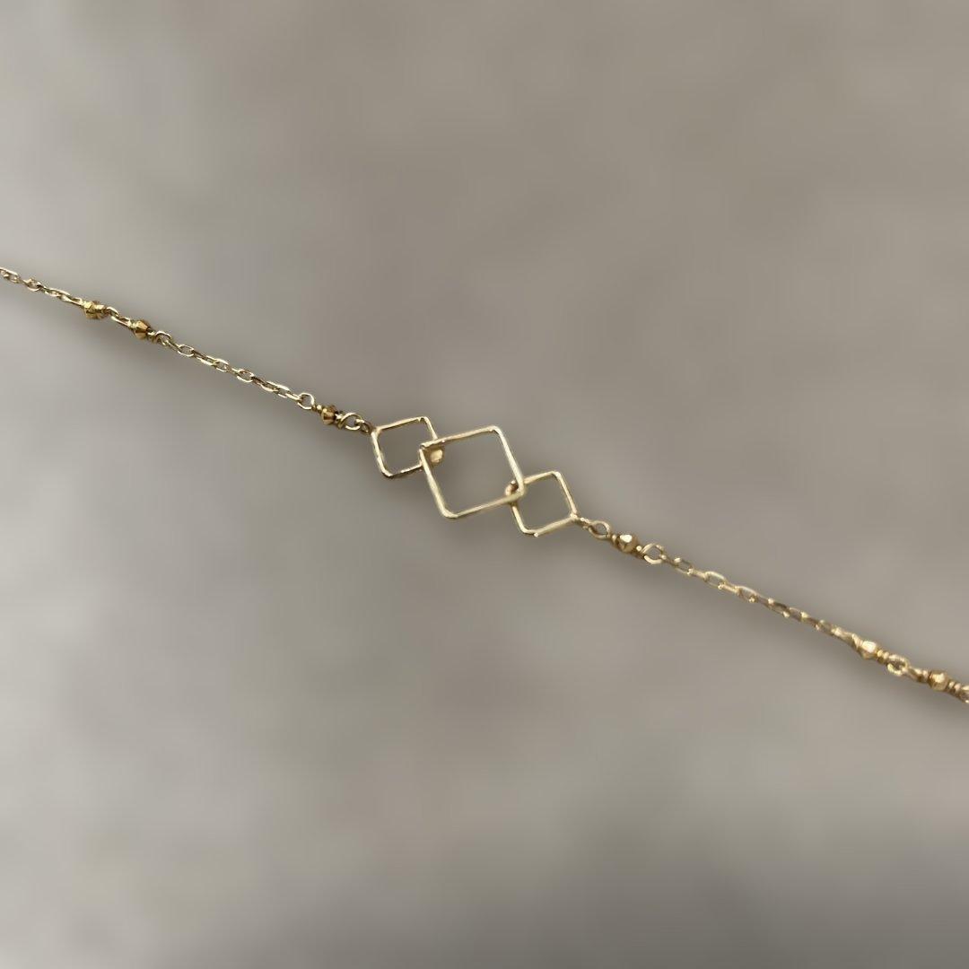 ゴールド 幾何学デザインアンクレット⭐︎K18 K10